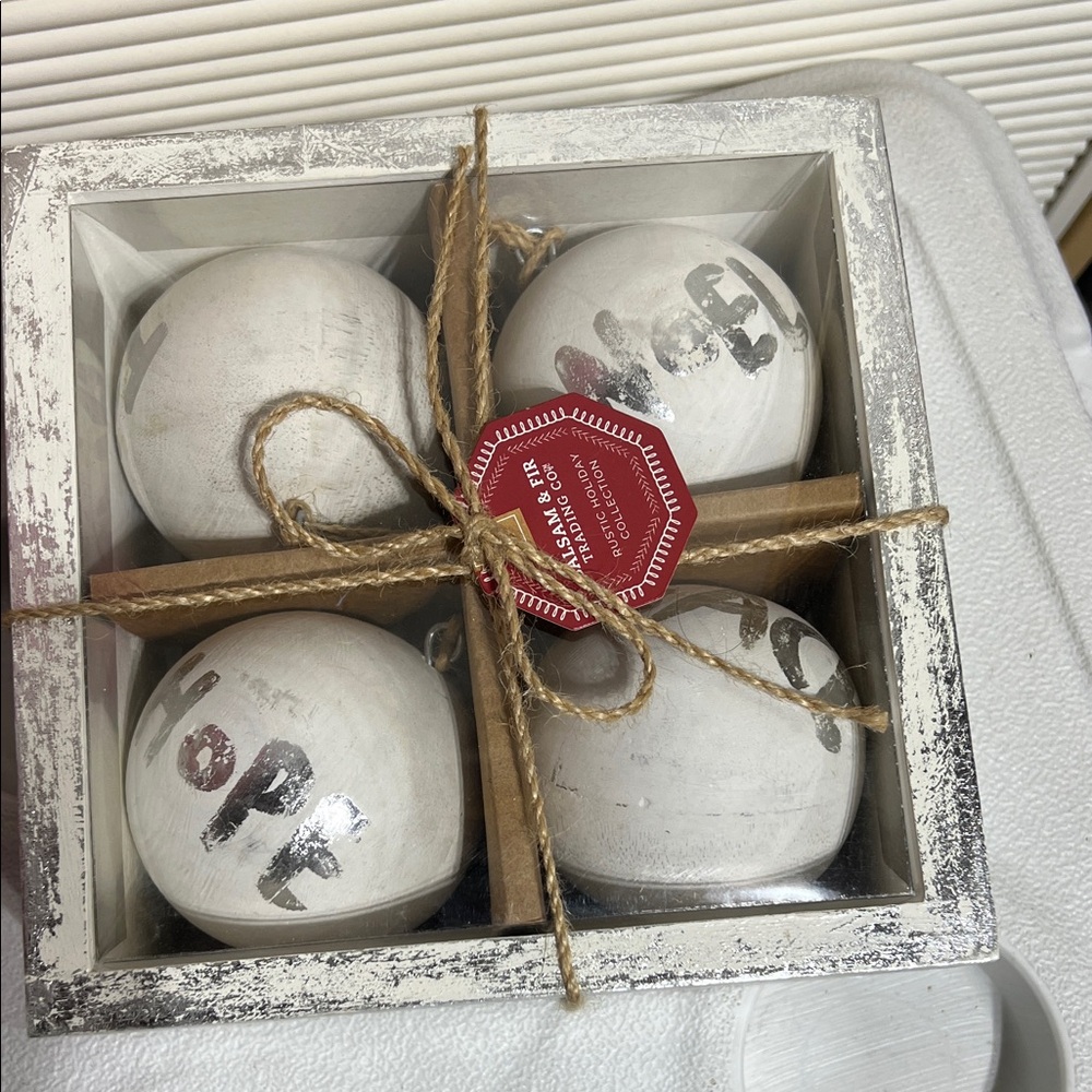 Charming White Holiday Ornament Set